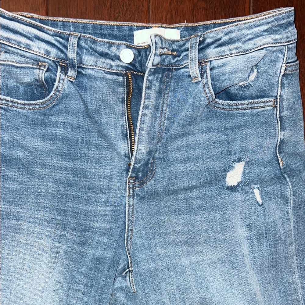 VERVET BY FLYING MONKEY Blue Slim Distressed Jeans